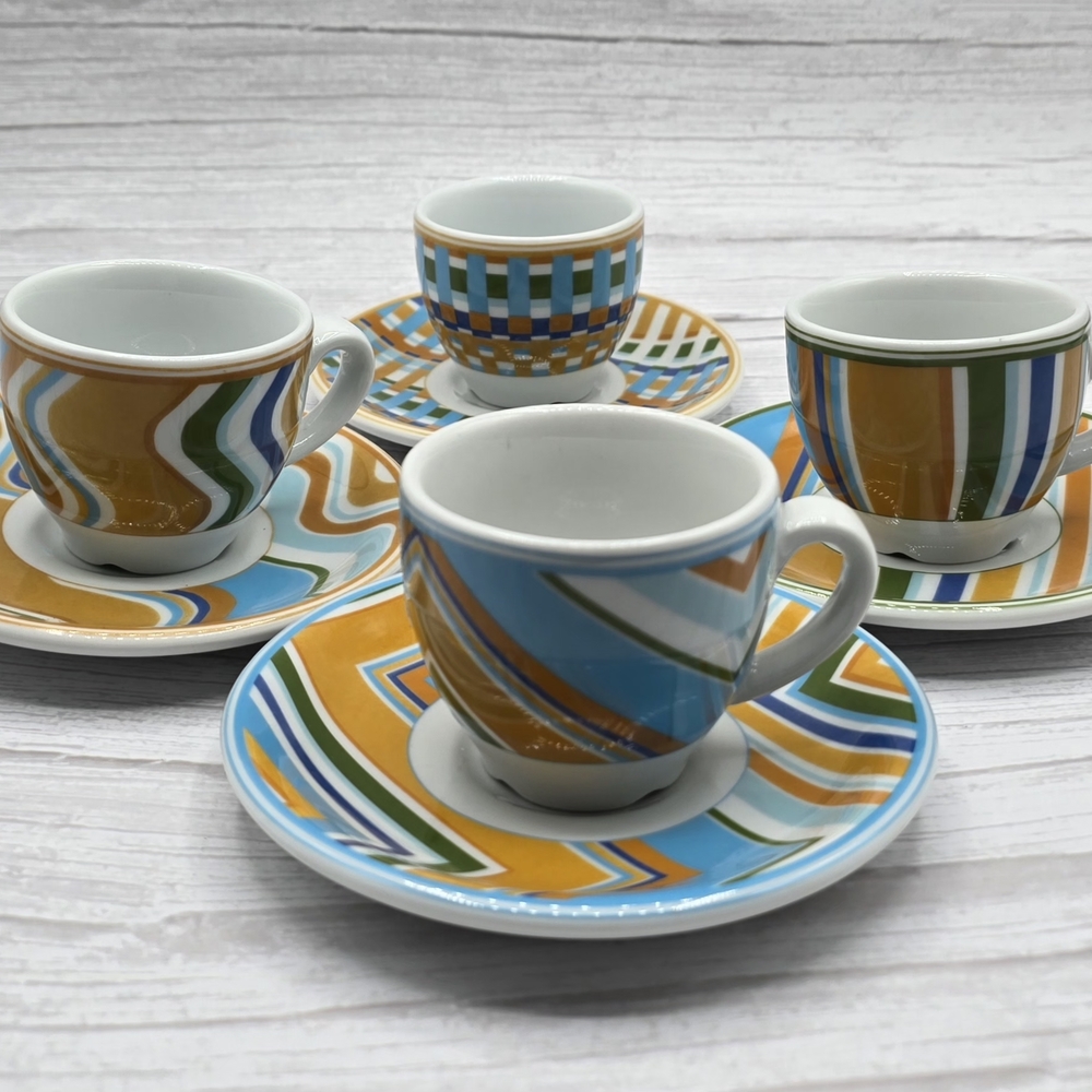 Porcellane Tognana Italian Geometric‎ Espresso Cup Set